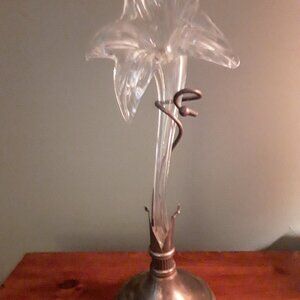 Vintage Blown Glass Lily Trumpet Vase